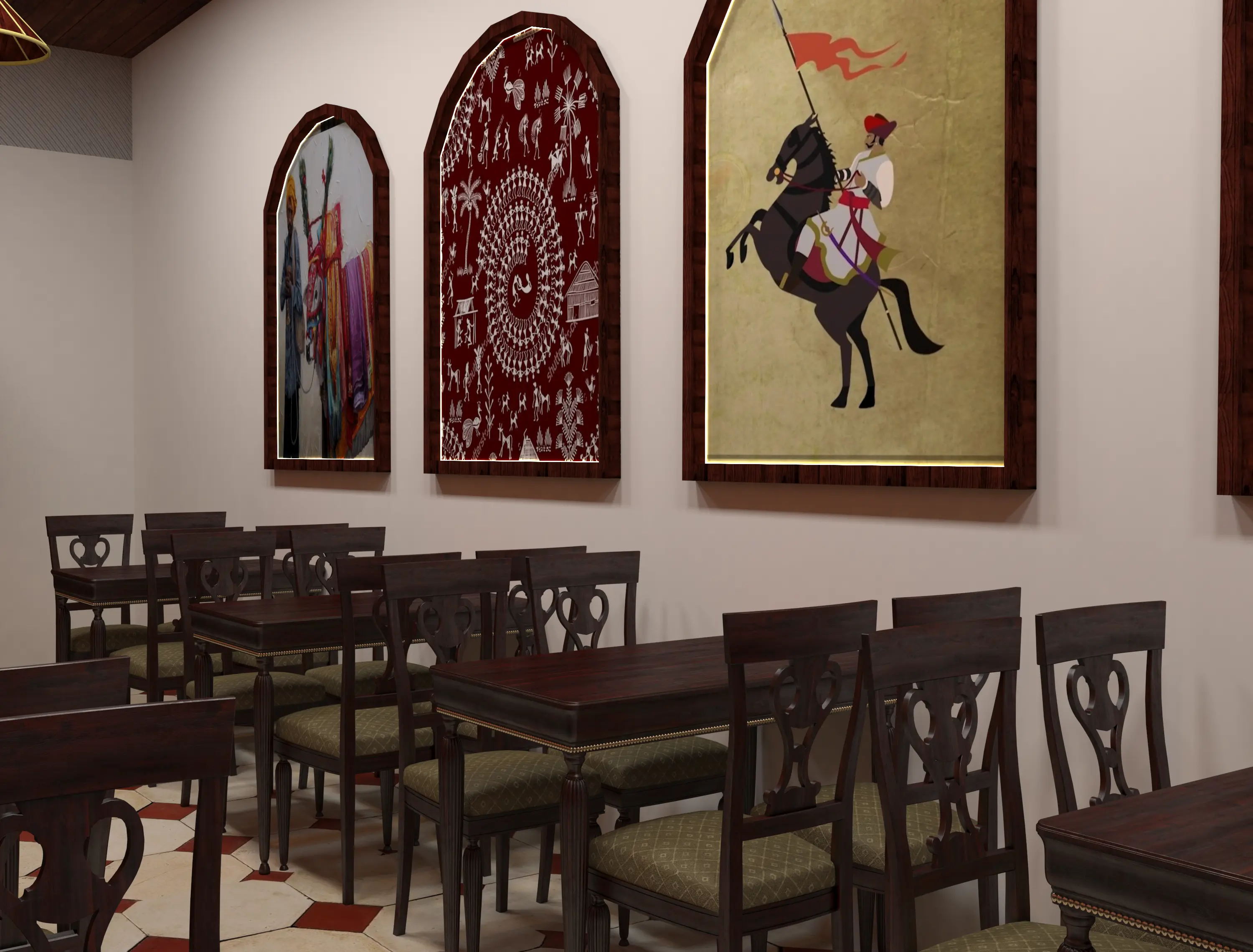 Authentic Maharashtrian thali spread at Swad of Maharashtra